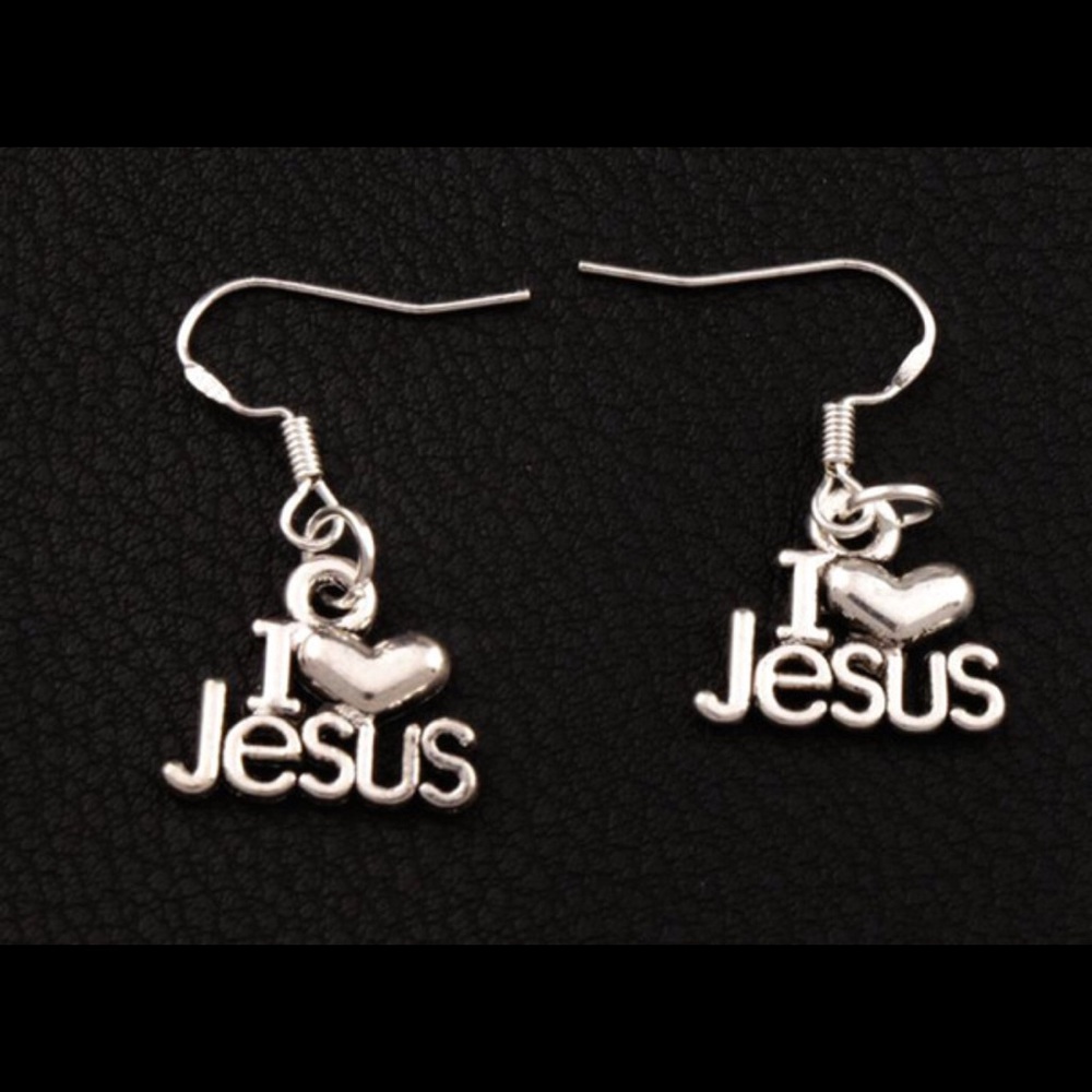 I ❤️Jesus Sterling silver dangling earrings